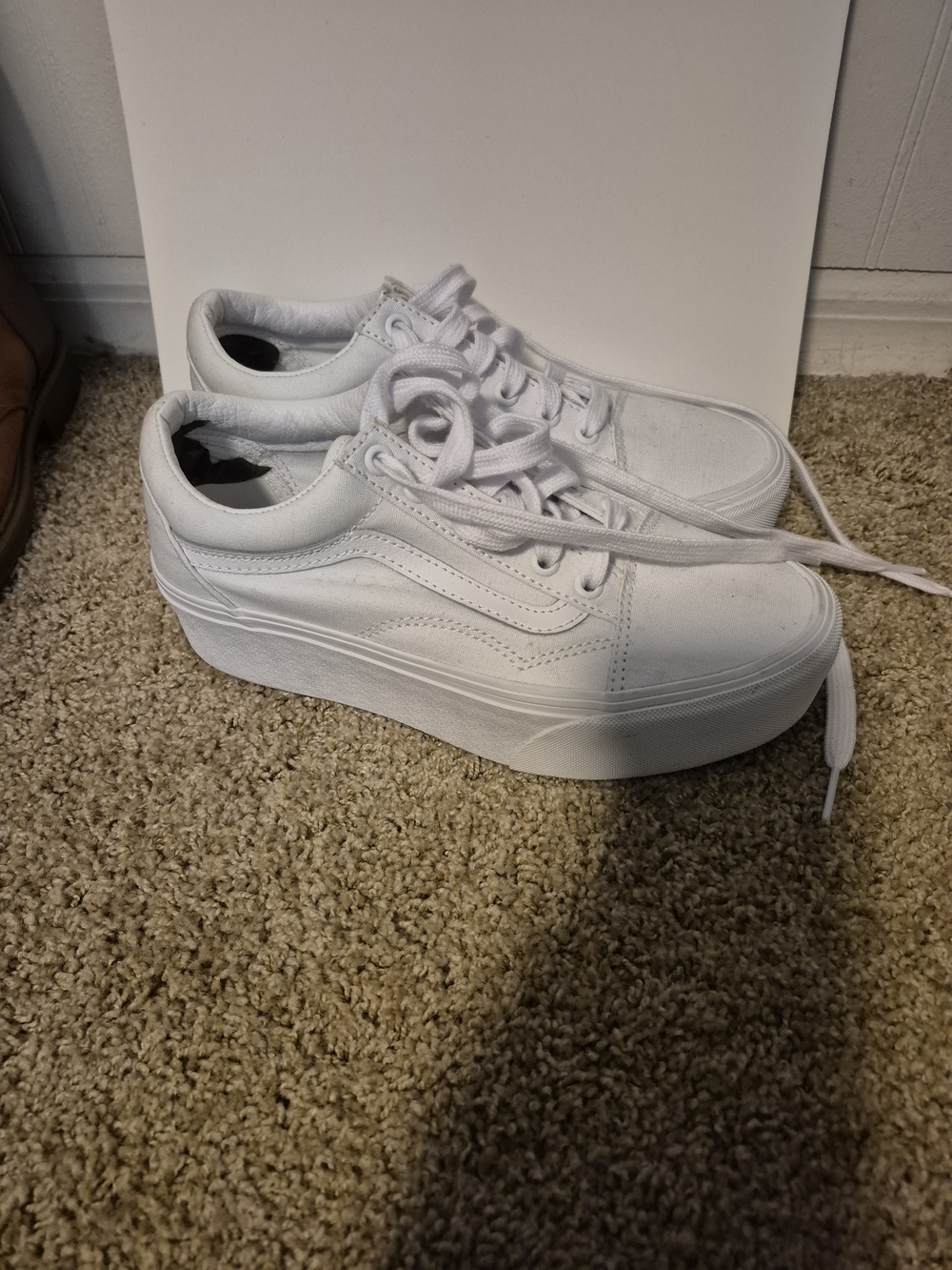 Vans Platform Old Skool Sneakers in White